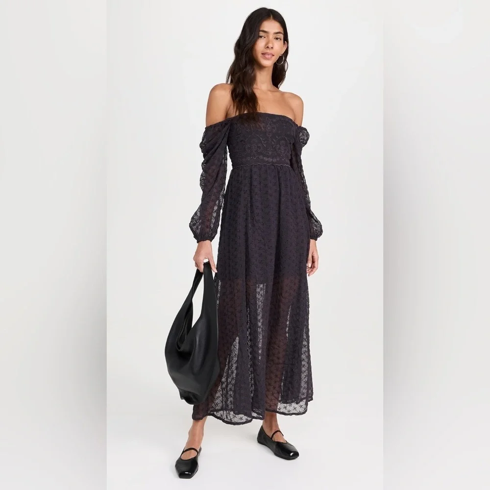 NEW Free People Malina Maxi Dress in Dark Scales - Picture 6 of 16